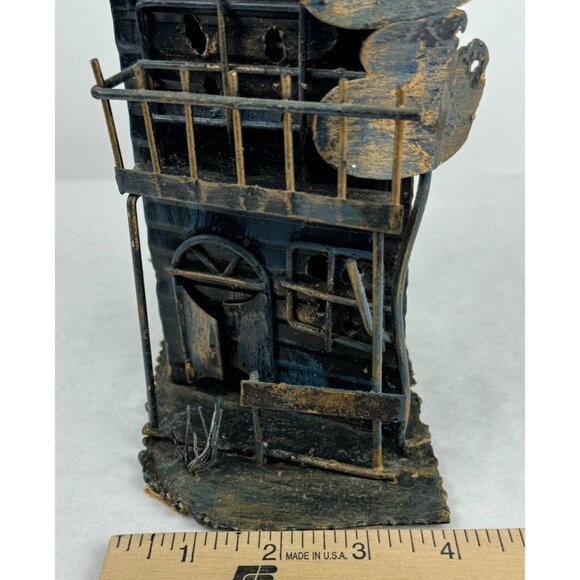 Vintage Tin Ghost Town Savings Bank Coin Box Western Rustic 973691 Halloween - Picture 9 of 10